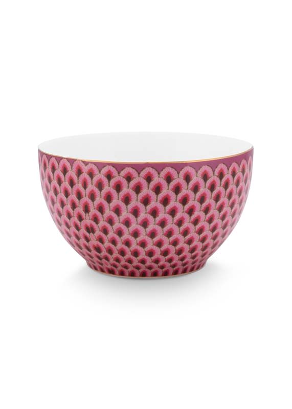 Bowl Flower Festival Scallop Dark Pink 9.5cm