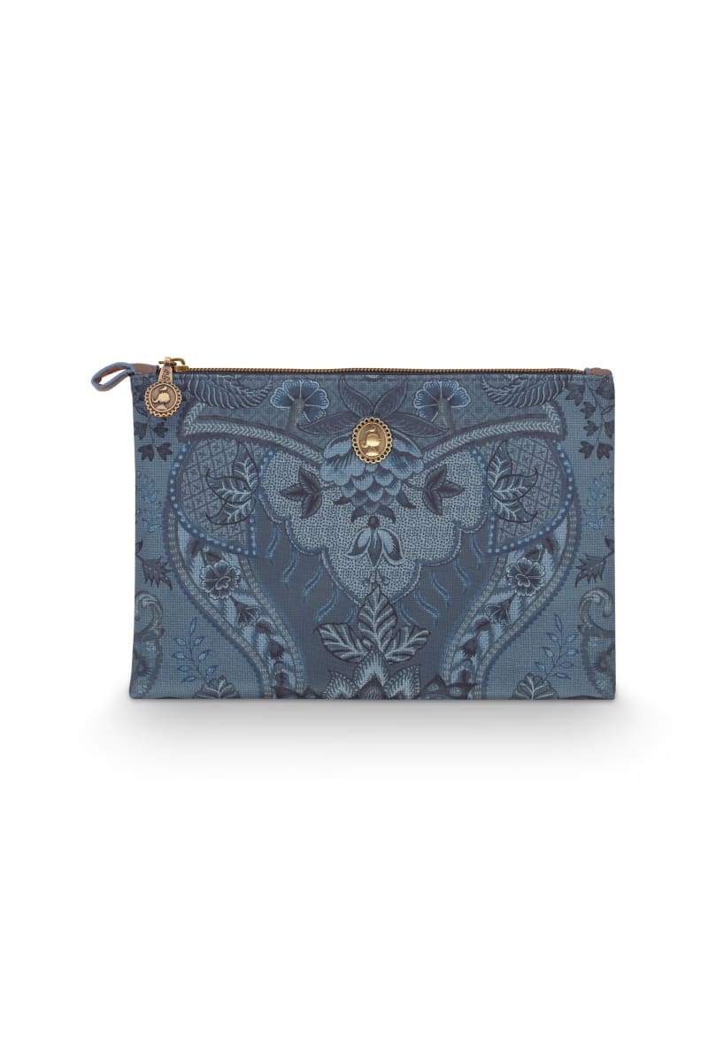 Cosmetic Flat -Pouch Medium Kyoto Festival Denim Blue 24x15.5x1cm